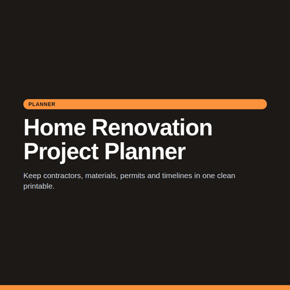 Home Renovation Project Planner