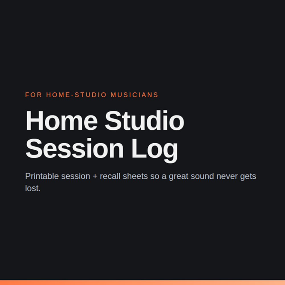 Home Studio Session Log