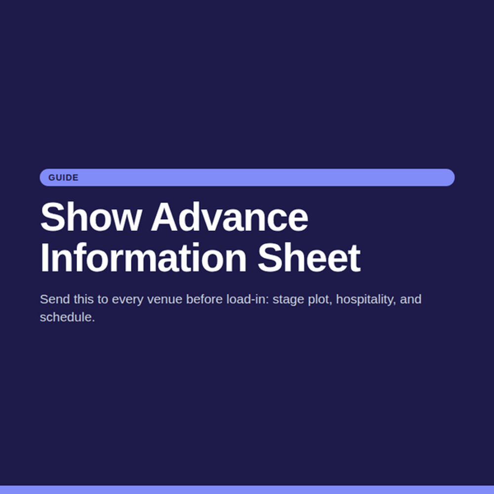 Show Advance Information Sheet