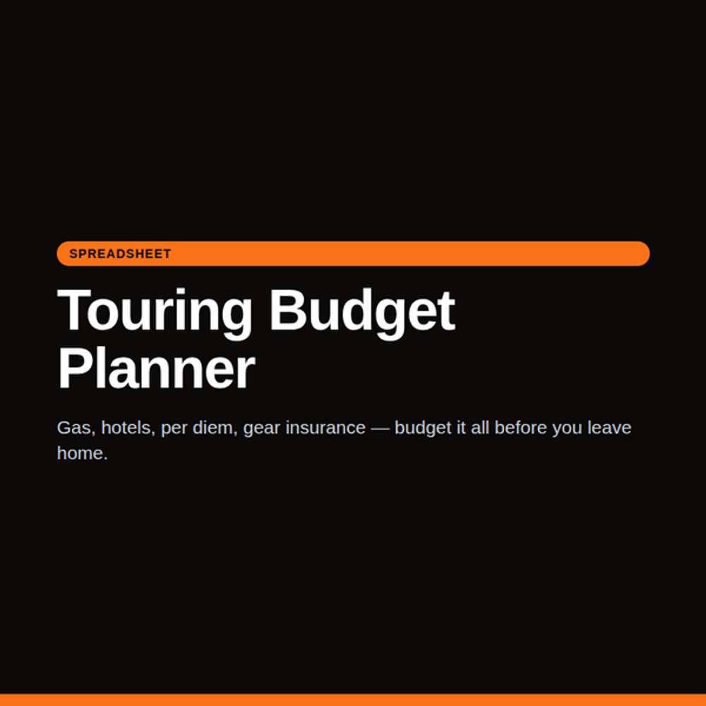 Touring Budget Planner